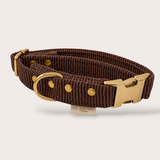 COLLIER CHIEN VELOURS CÔTELÉ - MARRON