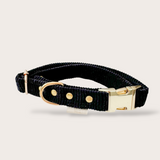 COLLIER CHIEN VELOURS CÔTELÉ - NOIR