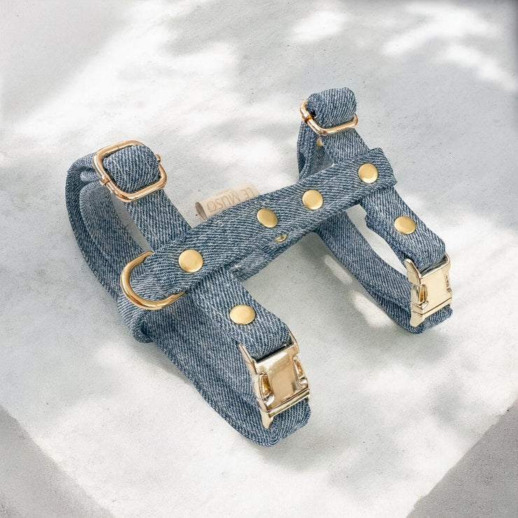 HARNAIS CHAT EN JEAN RECYCLÉ - Re-Jean Pets