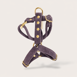 HARNAIS CHIEN VELOURS CÔTELÉ - MAUVE