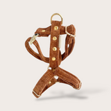 HARNAIS CHIEN VELOURS CÔTELÉ - CAMEL