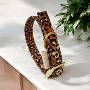 DOG COLLAR WITH EYELETS - LEOPARD WATERPROOF