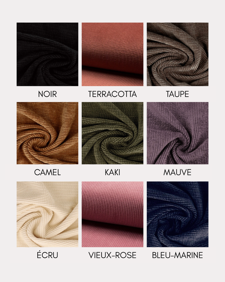 COLLIER CHAT Anti-étranglement - VELOURS CÔTELÉ