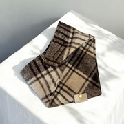 BANDANA CHIEN ET CHAT TARTAN - MARRON/BEIGE