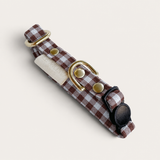 COLLIER CHAT Anti-étranglement - Vichy Brown & Blue