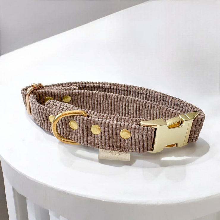 COLLIER CHIEN CLIP VELOURS CÔTELÉ