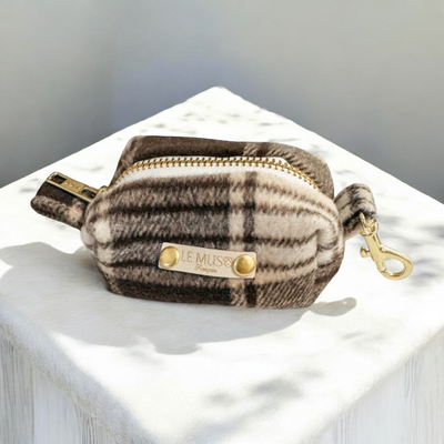DISTRIBUTEUR DE SACS À CROTTE - TARTAN - MARRON/BEIGE