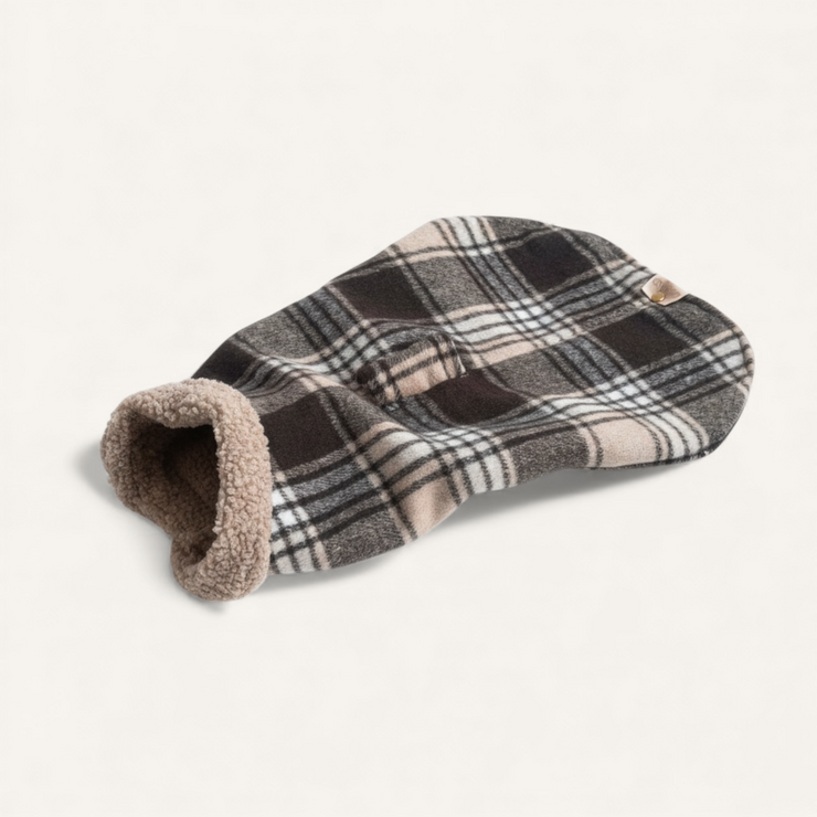 MANTEAU POUR CHIEN ET CHAT TARTAN - BEIGE/MARRON