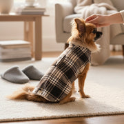 MANTEAU POUR CHIEN ET CHAT TARTAN - BEIGE/MARRON